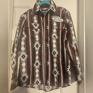 Wrangler Kids Youth Western Cowboy Button Up Shirt